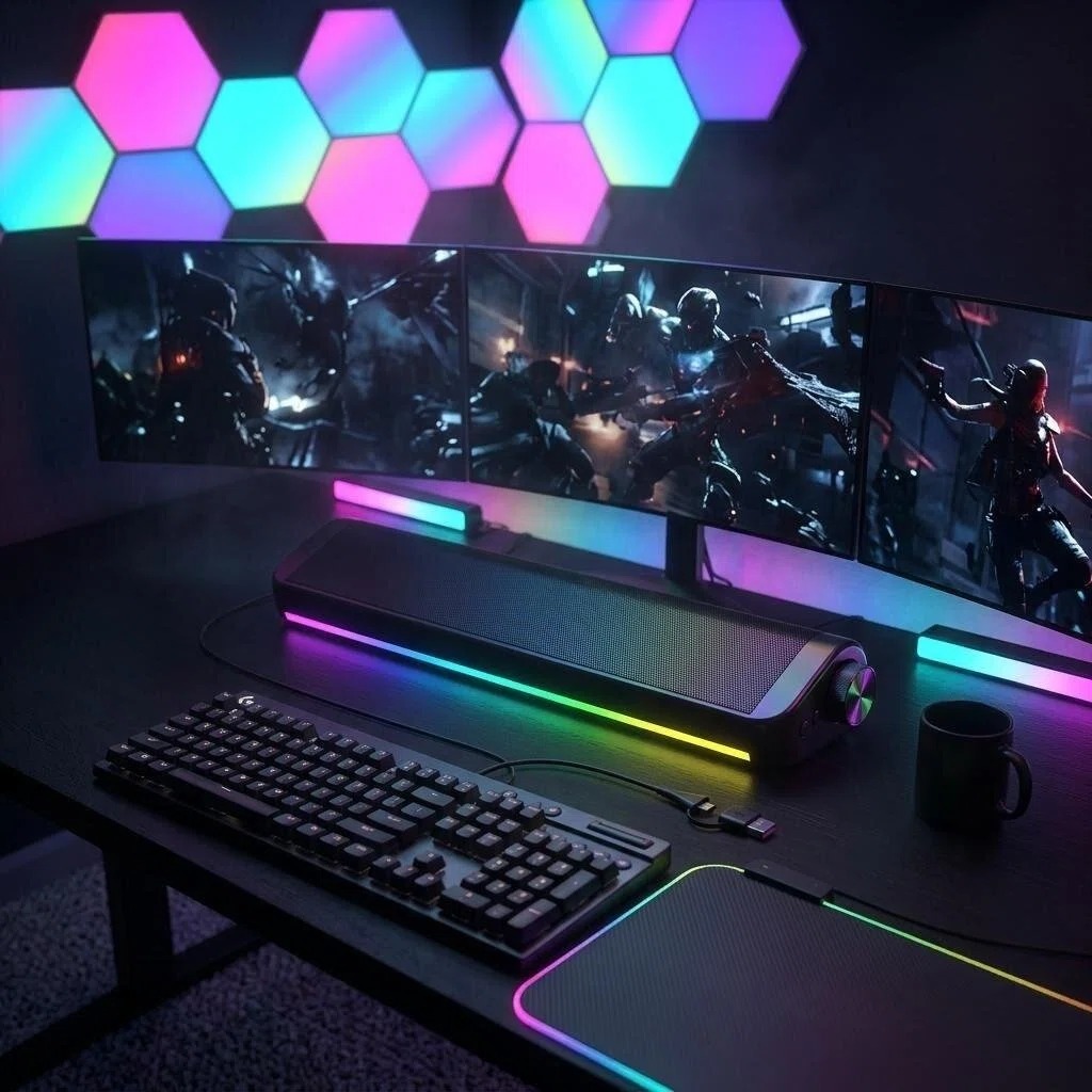 Wired Bluetooth Computer Speak - Rgb Computer Soundbar For Pc 评论和价格