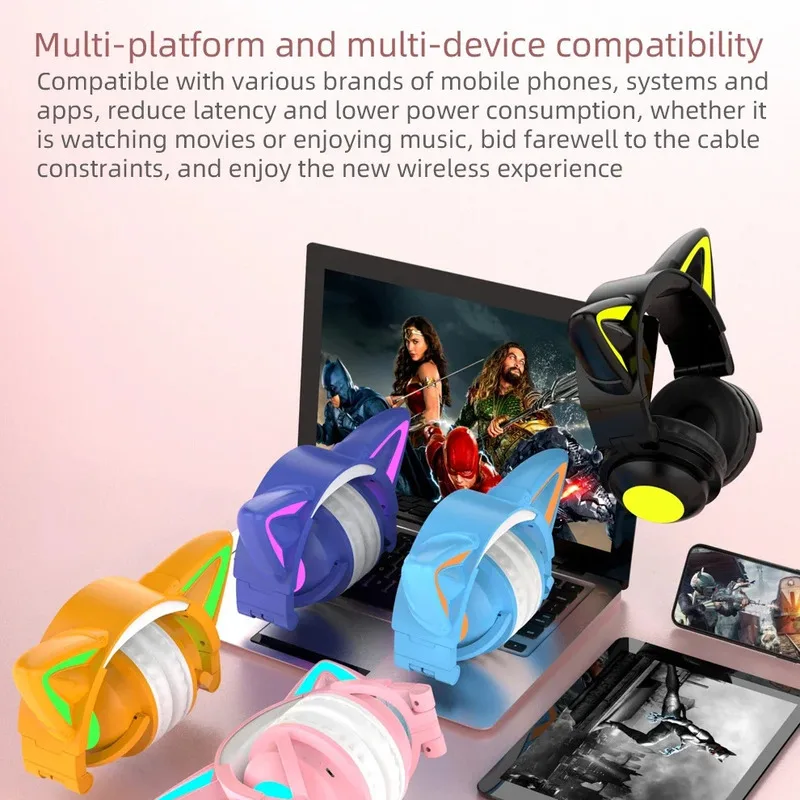 ZW068 LED Light Cat Ears Heads - Cat Ear Bluetooth Headset Led 评论和价格