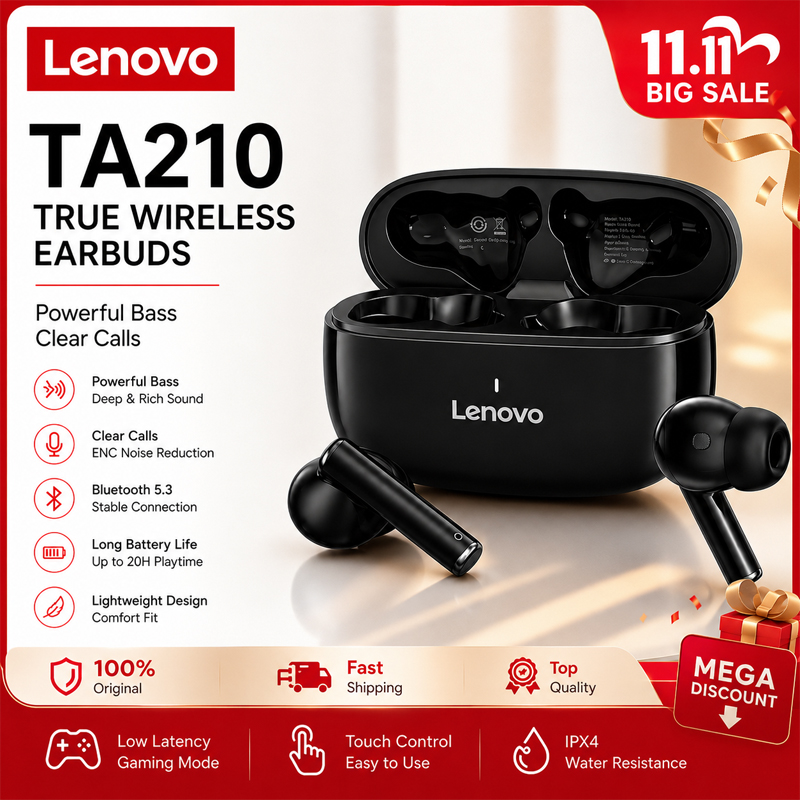 Lenovo TA210 Bluetooth Wireles - Anc Wireless Over Ear Headphones 评论和价格