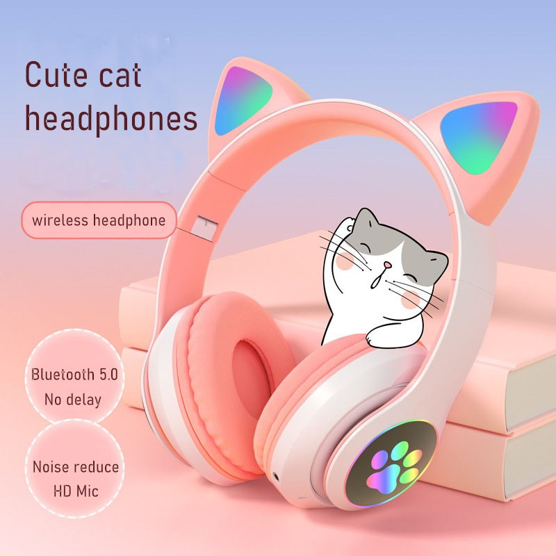 Flashing LED Cute Cat Ears Hea - Cat Ear Bluetooth Headset Led 评论和价格