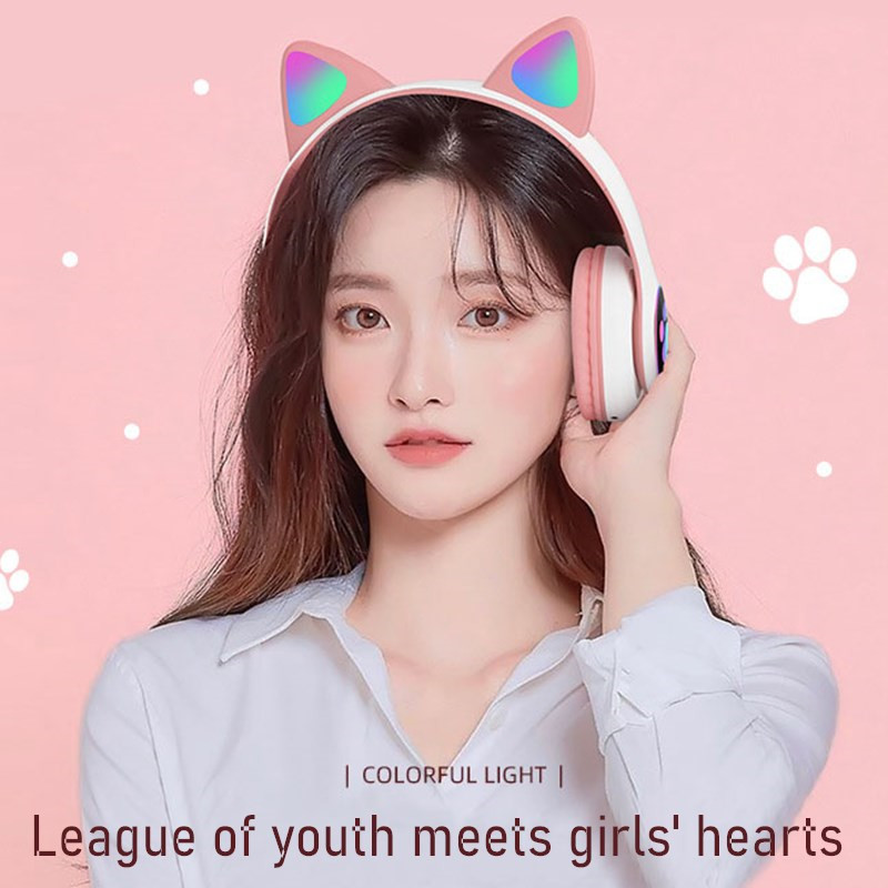 Flashing LED Cute Cat Ears Hea - Cat Ear Bluetooth Headset Led 评论和价格
