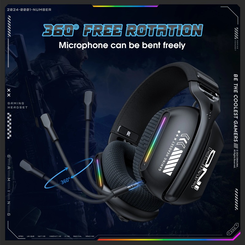 ONIKUMA GT808 Wireless Gaming  - Gaming Headset With Mic Rgb 评论和价格