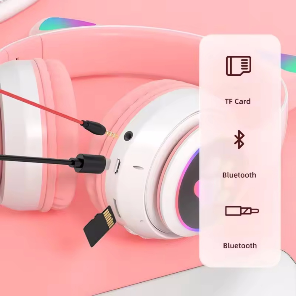 Cute Cat Ear Wireless Headset  - Cat Ear Bluetooth Headset Led 评论和价格