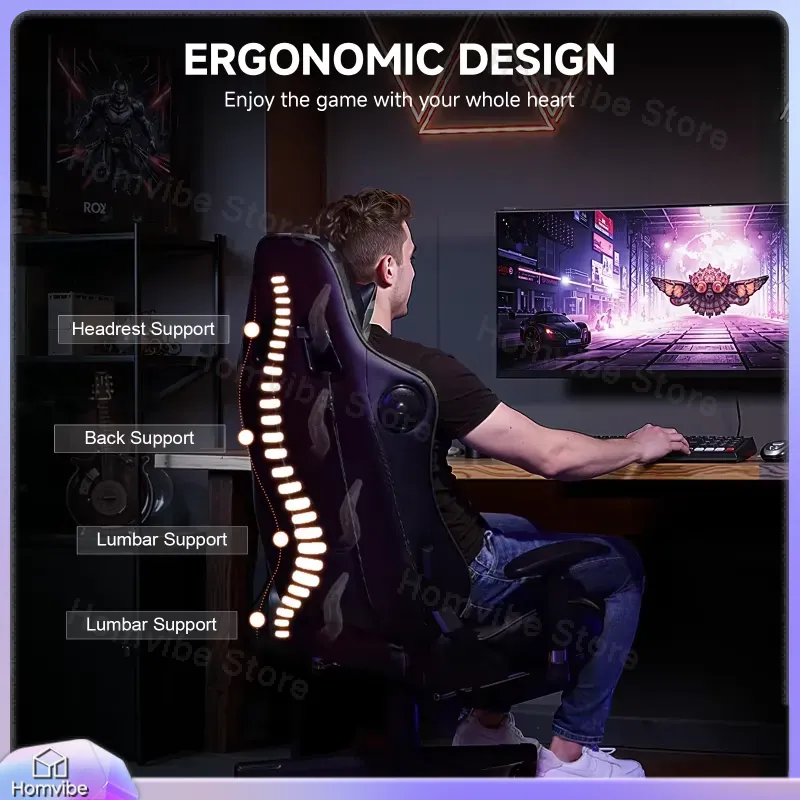 Ergonomic Gaming Chair with Bl - Speakers 评论和价格