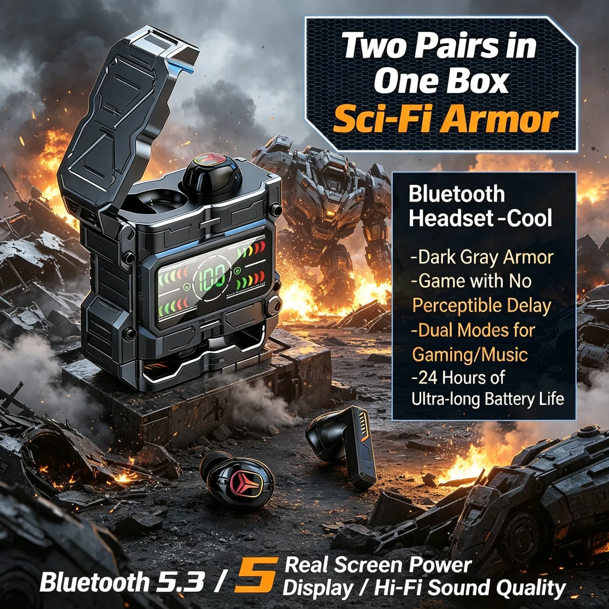 Mecha TWS Bluetooth 5.3 Gaming - Gaming Headset With Mic Rgb 评论和价格