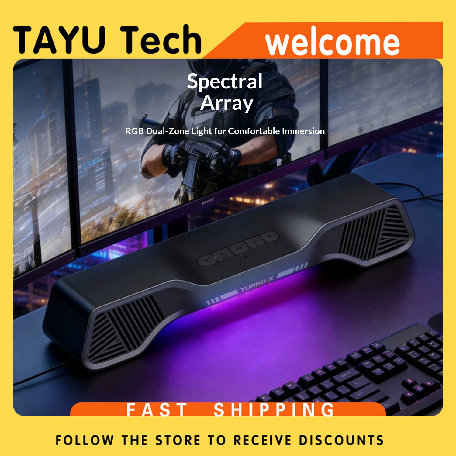 Hurricane Turbo X Gaming Speak - Rgb Computer Soundbar For Pc 评论和价格