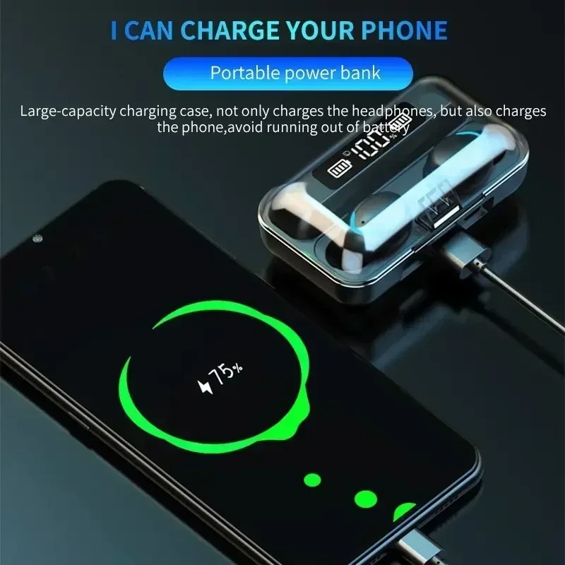 New F9 Bluetooth Headphones 9D - Tws Earbuds Bluetooth 5.3 评论和价格